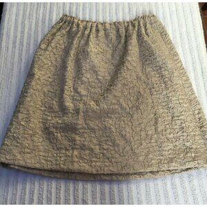 Noblu Women Large Elastic Waist Crinkle A-Line Skirt Pull On Tan USA Made Casual